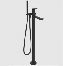 Смеситель для ванны и душа, Gessi, Ventaglio, напольный, цвет-черный матовый