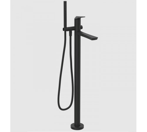Смеситель для ванны и душа, Gessi, Ventaglio, напольный, цвет-черный матовый