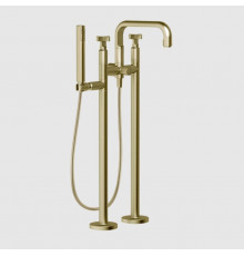 Смеситель для ванны и душа, Gessi, Inciso, напольный, цвет-Brushed Brass PVD