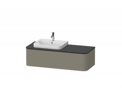 Тумба под раковину, Duravit, Happy D.2 Plus, шгв 1300*550*354, раковина-необходимо заказать, цвет-каменно-серый сатиново-матовый