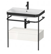 Консоль, Duravit, Happy D.2 Plus, шгв 775*490*850, с раковиной, цвет-чёрный матовый, цвет ящика-белый