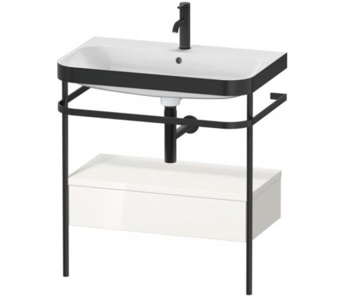 Консоль, Duravit, Happy D.2 Plus, шгв 775*490*850, с раковиной, цвет-чёрный матовый, цвет ящика-белый