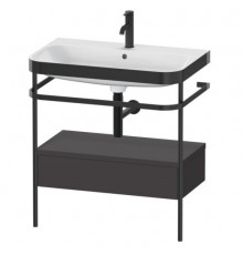Консоль, Duravit, Happy D.2 Plus, шгв 775*490*850, с раковиной, цвет-чёрный матовый, цвет ящика-графит суперматовый