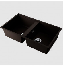 Мойка, Omoikiri, Kitagawa, шгв 836*488*200, число чаш-2, отверстия для смесителя-отсутствуют, цвет-мокко