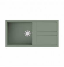 Мойка, OMOIKIRI, Kitagawa, шгв 1000*510*220, отверстия для смесителя-2 промаркированных, цвет-Wind green