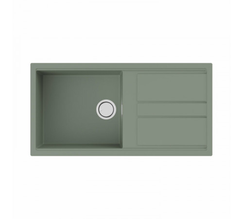 Мойка, OMOIKIRI, Kitagawa, шгв 1000*510*220, отверстия для смесителя-2 промаркированных, цвет-Wind green