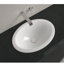 Раковина, Villeroy&Boch, Loop&Friends, шгв 570*410*205, отверстия для смесителя-отсутствуют, CeramicPlus, цвет-альпийский белый