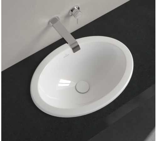 Раковина, Villeroy&Boch, Loop&Friends, шгв 570*410*205, отверстия для смесителя-отсутствуют, CeramicPlus, цвет-альпийский белый