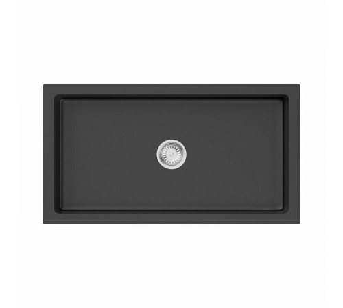 Мойка, OMOIKIRI, Mikura, шгв 760*460*254, отверстия для смесителя-отсутствуют, цвет-черный