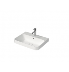 Раковина, Duravit, Happy D.2 Plus, шгв 600*460*195, отверстия для смесителя-отсутствуют, цвет-белый