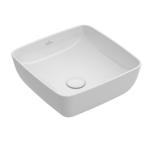 Раковина, Villeroy&Boch, Artis, шгв 410*410*125, отверстия для смесителя-отсутствуют, CeramicPlus, цвет-альпийский белый