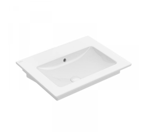 Раковина, Villeroy&Boch, Venticello, шгв 600*500*120, отверстия для смесителя-отсутствуют, CeramicPlus, цвет-альпийский белый