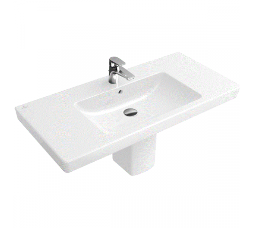 Раковина, Villeroy&Boch, Subway 2.0, шгв 800*475*175, отверстия для смесителя-1 сквозное, 2 промаркированных, цвет-альпийский белый