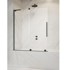 Шторка на ванну, Radaway, Furo SL PND II, шв 538*1500, петли-слева, цвет фурнитуры-черный, цвет стекла-прозрачный, Easy Clean