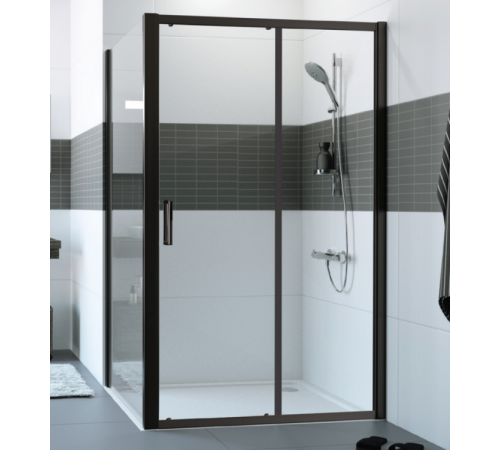 Дверь, Huppe, Design Pure, шв 1500*2000, петли-расположение не указано, черный, цвет стекла-ультра прозрачный, Anti-Plaque