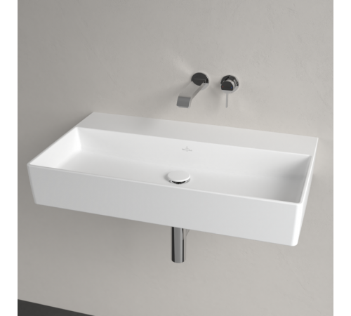 Раковина, Villeroy&Boch, Memento 2.0, шгв 800*470*140, отверстия для смесителя-отсутствуют, CeramicPlus, цвет-альпийский белый