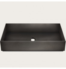 Раковина, Gessi, шгв 600*350*125, отверстия для смесителя-отсутствуют, цвет-Black Metal Brushed PVD