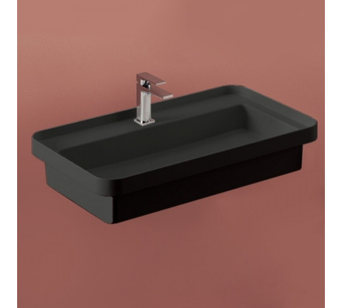 Раковина, Artceram, Fuori scala, шгв 805*455*155, отверстия для смесителя-1, цвет-черный матовый (Товар заказной, возврату не подлежит)