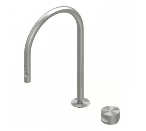 Смеситель для кухни, Quadro design, Kitchen Inox, цвет-сталь брашированная