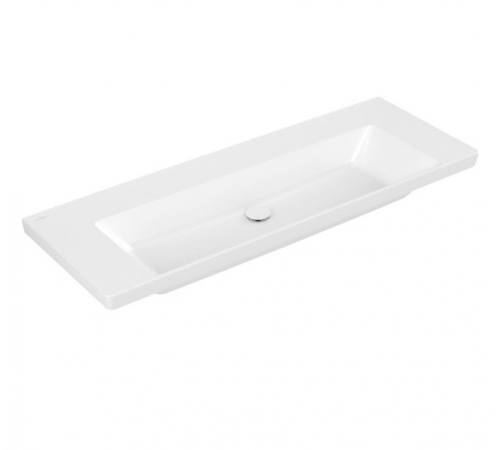 Раковина, Villeroy&Boch, Subway 3.0, шгв 1300*475*120, отверстия для смесителя-отсутствуют, цвет-альпийский белый