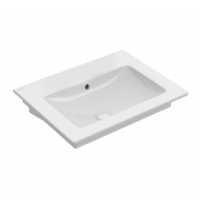 Раковина, Villeroy&Boch, Venticello, шгв 650*500*120, отверстия для смесителя-отсутствуют, CeramicPlus, цвет-альпийский белый