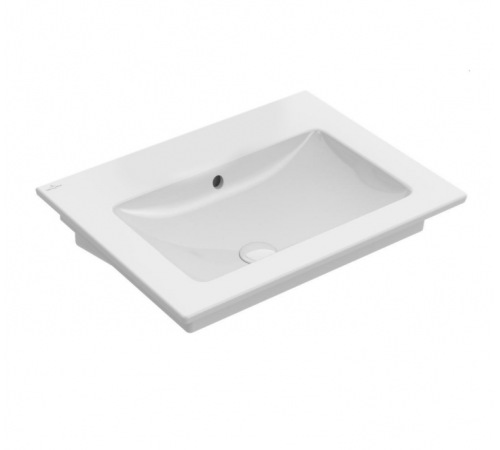 Раковина, Villeroy&Boch, Venticello, шгв 650*500*120, отверстия для смесителя-отсутствуют, CeramicPlus, цвет-альпийский белый