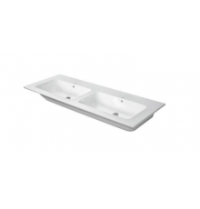 Раковина, Duravit, ME by Starck, шгв 1300*490*180, двойная, с 2 переливами, отверстия для смесителя-отсутствуют, цвет-белый