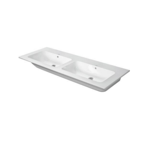 Раковина, Duravit, ME by Starck, шгв 1300*490*180, двойная, с 2 переливами, отверстия для смесителя-отсутствуют, цвет-белый