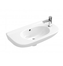 Раковина, Villeroy&Boch, O'Novo, шг 500*250, отверстия для смесителя-отсутствуют, цвет-альпийский белый
