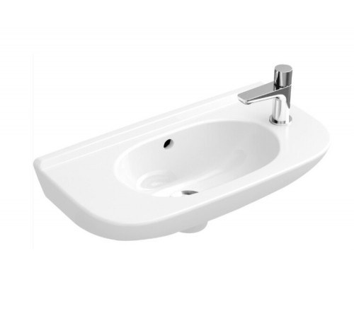 Раковина, Villeroy&Boch, O'Novo, шг 500*250, отверстия для смесителя-отсутствуют, цвет-альпийский белый