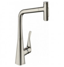 Смеситель для кухни, Hansgrohe, Metris Select M71, цвет-сталь