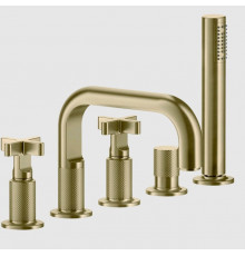 Смеситель для ванны и душа, Gessi, Inciso, цвет-Brushed Brass PVD