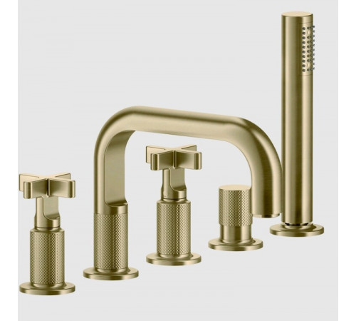 Смеситель для ванны и душа, Gessi, Inciso, цвет-Brushed Brass PVD