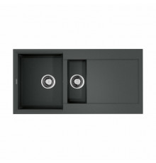 Мойка, OMOIKIRI, Sakaime, шгв 1000*500*200, отверстия для смесителя-отсутствуют, чаши-2, цвет-платина