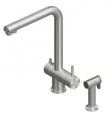 Смеситель для кухни, Quadro design, Idealaqua Inox, цвет-Steel Brushed