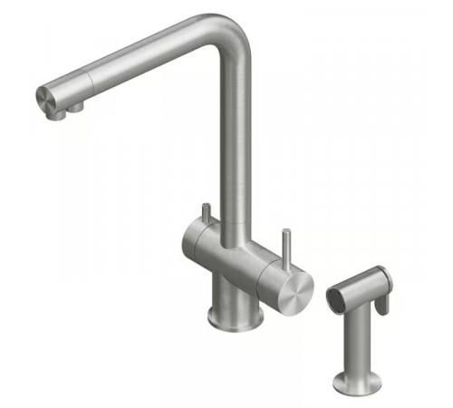 Смеситель для кухни, Quadro design, Idealaqua Inox, цвет-Steel Brushed