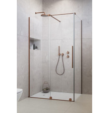 Дверь, Radaway, Furo KDJ, шв 522*2000, петли-слева, медь брашированная, цвет стекла-прозрачный, Easy Clean