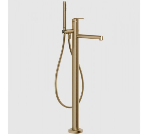 Смеситель для ванны и душа, Gessi, Ingranaggio, напольный, цвет-Warm Bronze Brushed PVD