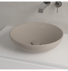Раковина, Villeroy&Boch, Loop&Friends, шгв 420*420*120, отверстия для смесителя-отсутствуют, CeramicPlus, цвет-Almond