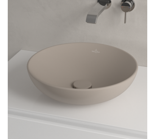 Раковина, Villeroy&Boch, Loop&Friends, шгв 420*420*120, отверстия для смесителя-отсутствуют, CeramicPlus, цвет-Almond