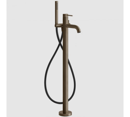 Смеситель для ванны и душа, Gessi, 316 Bath-Shower, напольный, цвет-Coffee Bronze Brushed PVD