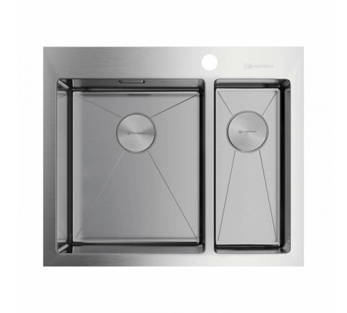 Мойка, OMOIKIRI, Akisame, шгв 605*510*200, отверстия для смесителя-1, чаши-2, цвет-нержавеющая сталь