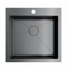 Мойка, OMOIKIRI, Akisame, шгв 510*510*200, отверстия для смесителя-1, цвет-вороненая сталь
