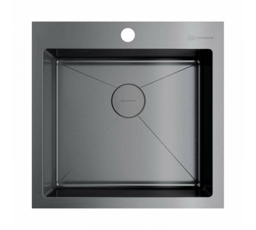 Мойка, OMOIKIRI, Akisame, шгв 510*510*200, отверстия для смесителя-1, цвет-вороненая сталь