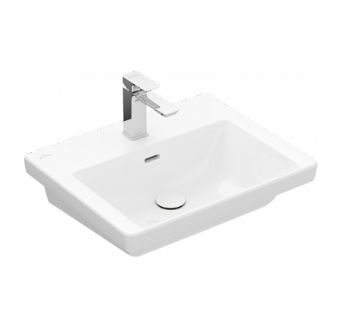 Раковина, Villeroy&Boch, Subway 3.0, шгв 550*440*120, отверстия для смесителя-отсутствуют, цвет-альпийский белый