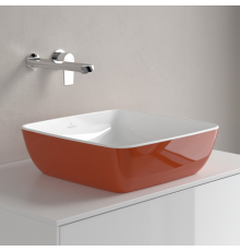 Раковина, Villeroy&Boch, Artis, шгв 410*410*130, отверстия для смесителя-отсутствуют, цвет снаружи/внутри-Rust/белый
