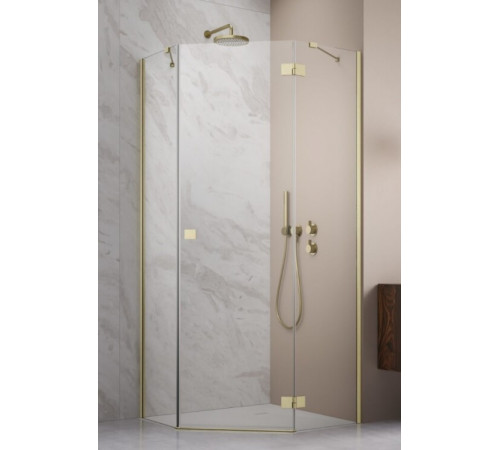Дверь, Radaway, Essenza 8 PTJ, в 2000, петли-справа, brushed gold цвет стекла-прозрачный, Easy Clean