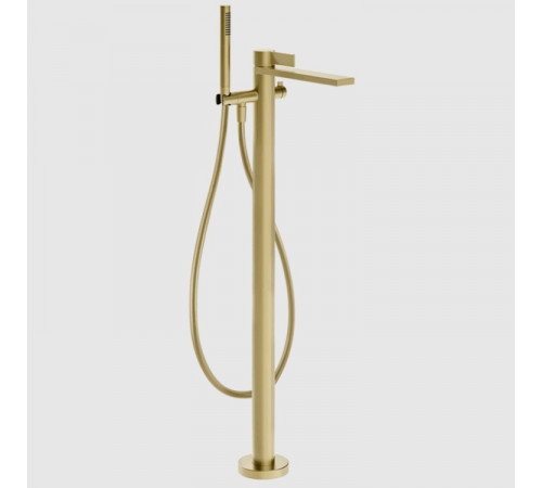 Смеситель для ванны и душа, Gessi, Inverso Rigato, напольный, цвет-Brushed Brass PVD