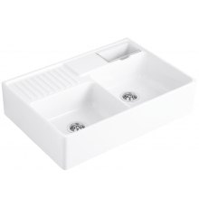 Мойка, Villeroy&Boch, Kitchen, двойная, шгв 895*630*220, CeramicPlus, цвет-альпийский белый (белый Alpin)