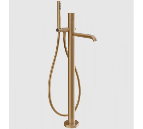 Смеситель для ванны и душа, Gessi, Habito Diamantato, напольный, цвет-Warm Bronze Brushed PVD
